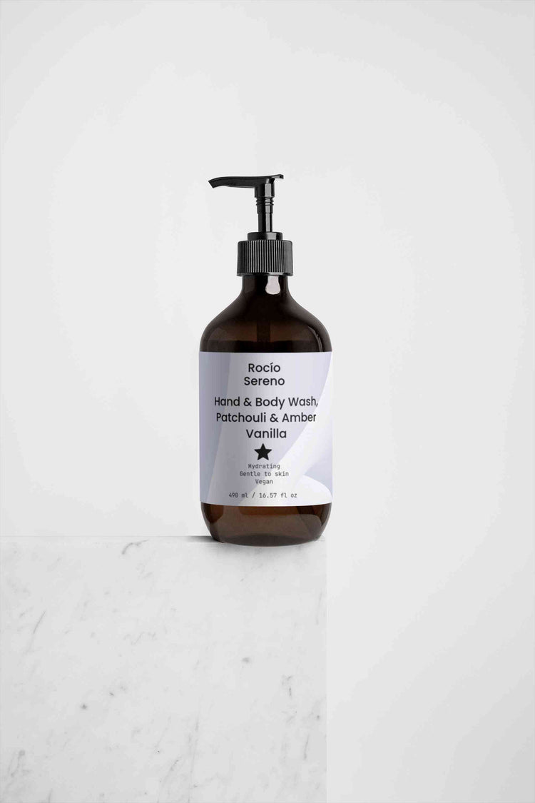 Hand & Body Wash, Patchouli & Amber Vanilla – Luxurious Private Label Body Care with Velvety Foam and Fragrance
