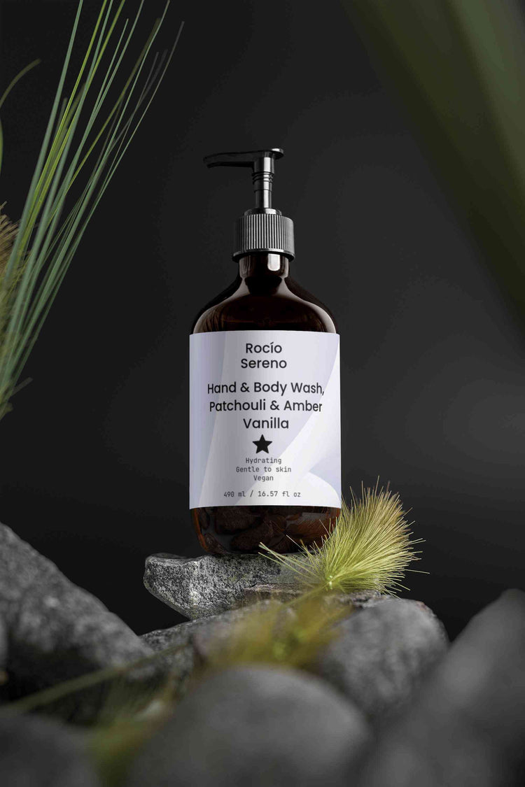 Hand & Body Wash, Patchouli & Amber Vanilla – Luxurious Private Label Body Care with Velvety Foam and Fragrance