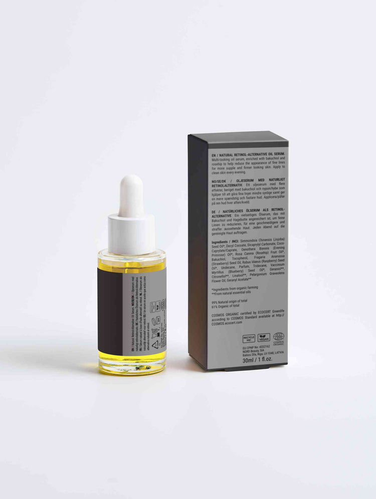 Natural Retinol Alternative Oil Serum – smooths fine lines and boosts skin elasticity