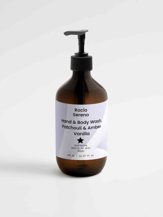 Hand & Body Wash, Patchouli & Amber Vanilla – Luxurious Private Label Body Care with Velvety Foam and Fragrance